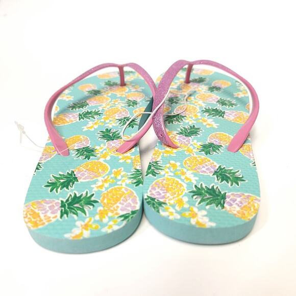 Preppy Flip Flops Size Large 9 / 10 Summer Sandals Foam Light Weight Pineapple​ - Picture 4 of 7
